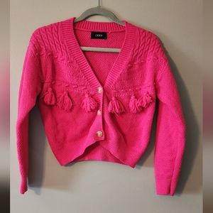 Cider Hot Pink cardigan with fringe